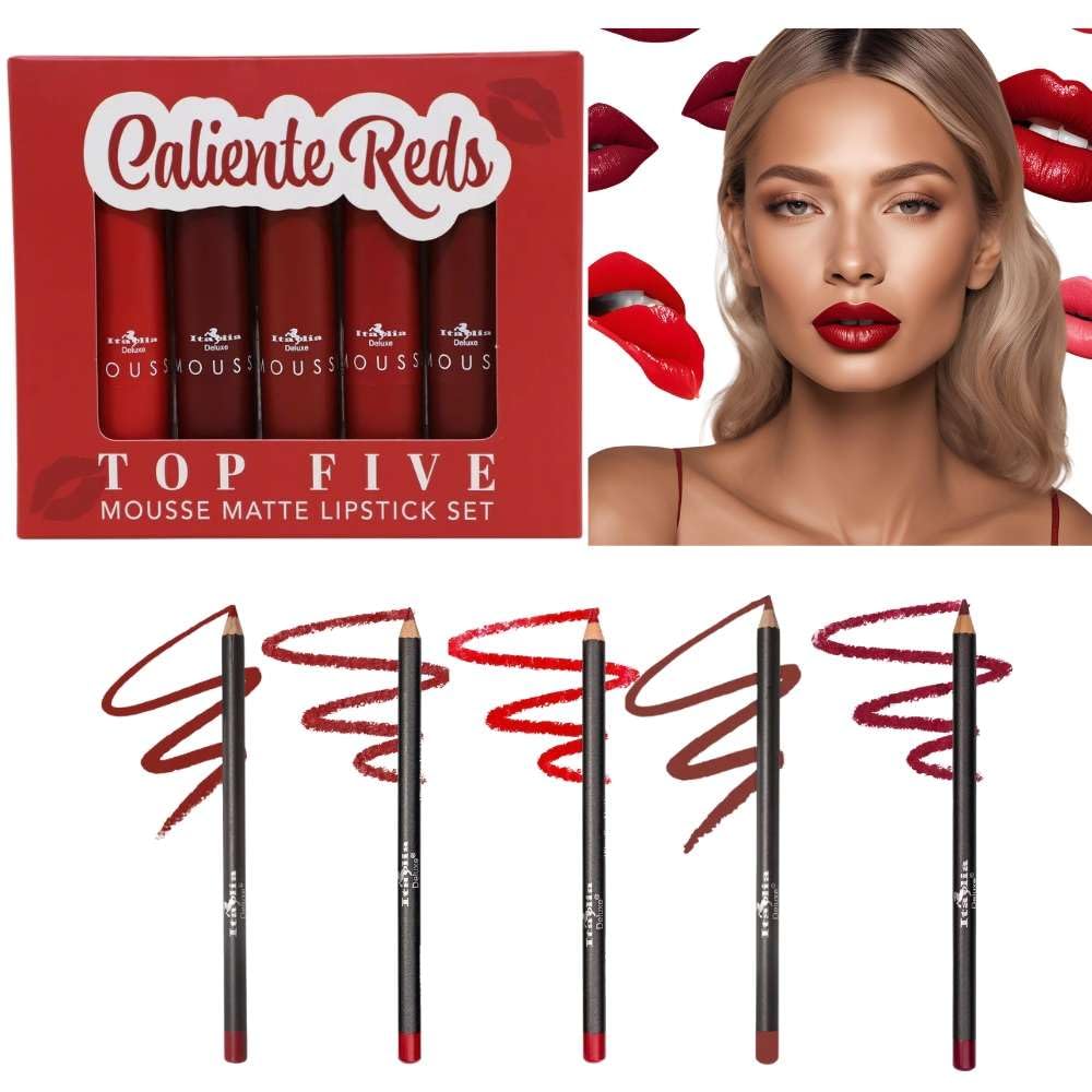 Italia Deluxe Exclusive Edition Top Five Lip Kit — Mousse Matte Lipsticks + UltraFine Lipliners