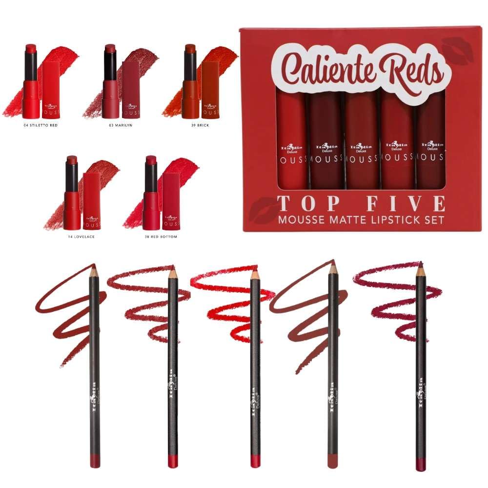 Italia Deluxe Exclusive Edition Top Five Lip Kit — Mousse Matte Lipsticks + UltraFine Lipliners
