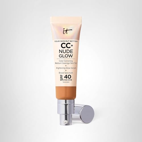 IT Cosmetics CC+ Nude Glow Tan – Medium Coverage SPF 40 Foundation with Brightening Serum