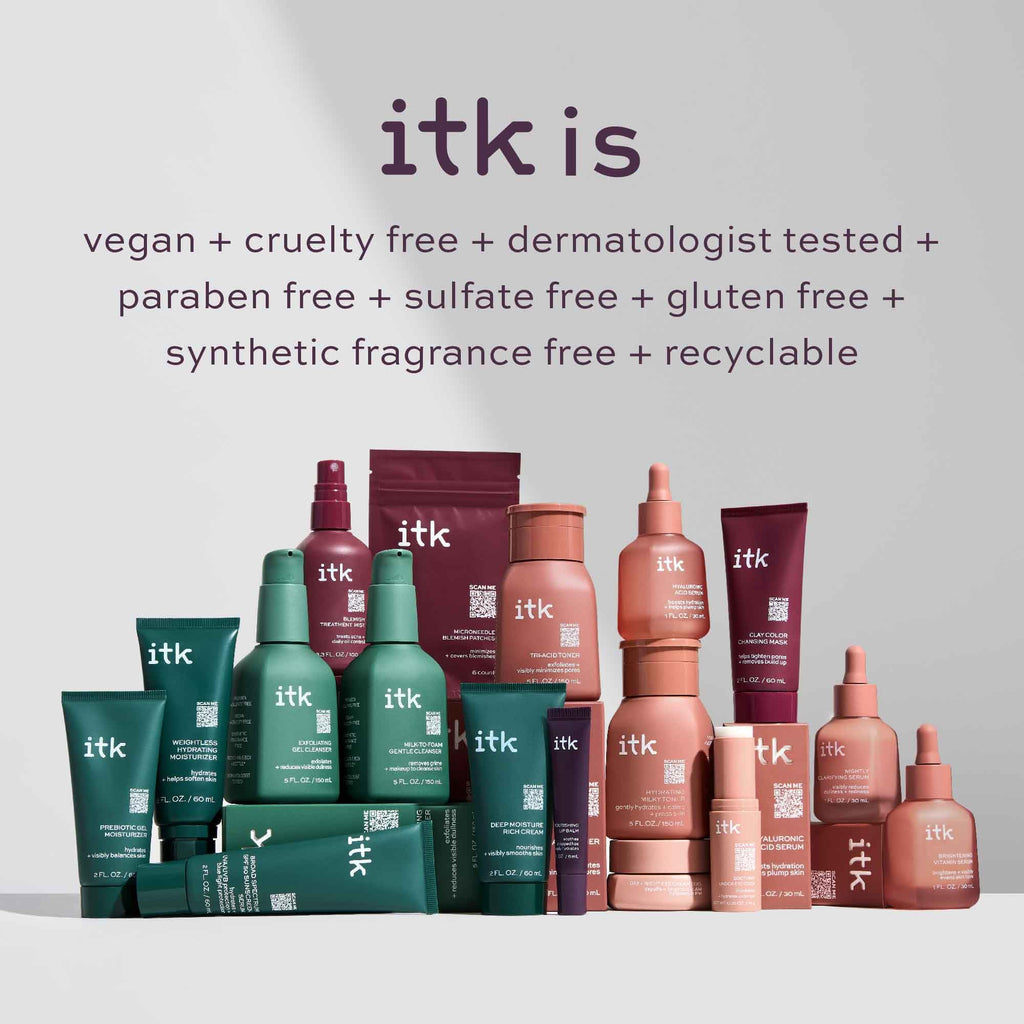ITK Skincare 2-in-1 Milk-To-Foam Cleanser + Weightless Hydrating Moisturizer | Makeup Remover & Hydration Set