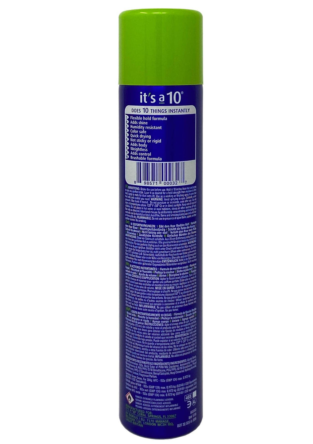 It's a 10 Haircare Miracle Finishing Spray, 10 oz  Brushable Hold, Shine, Quick-Dry
