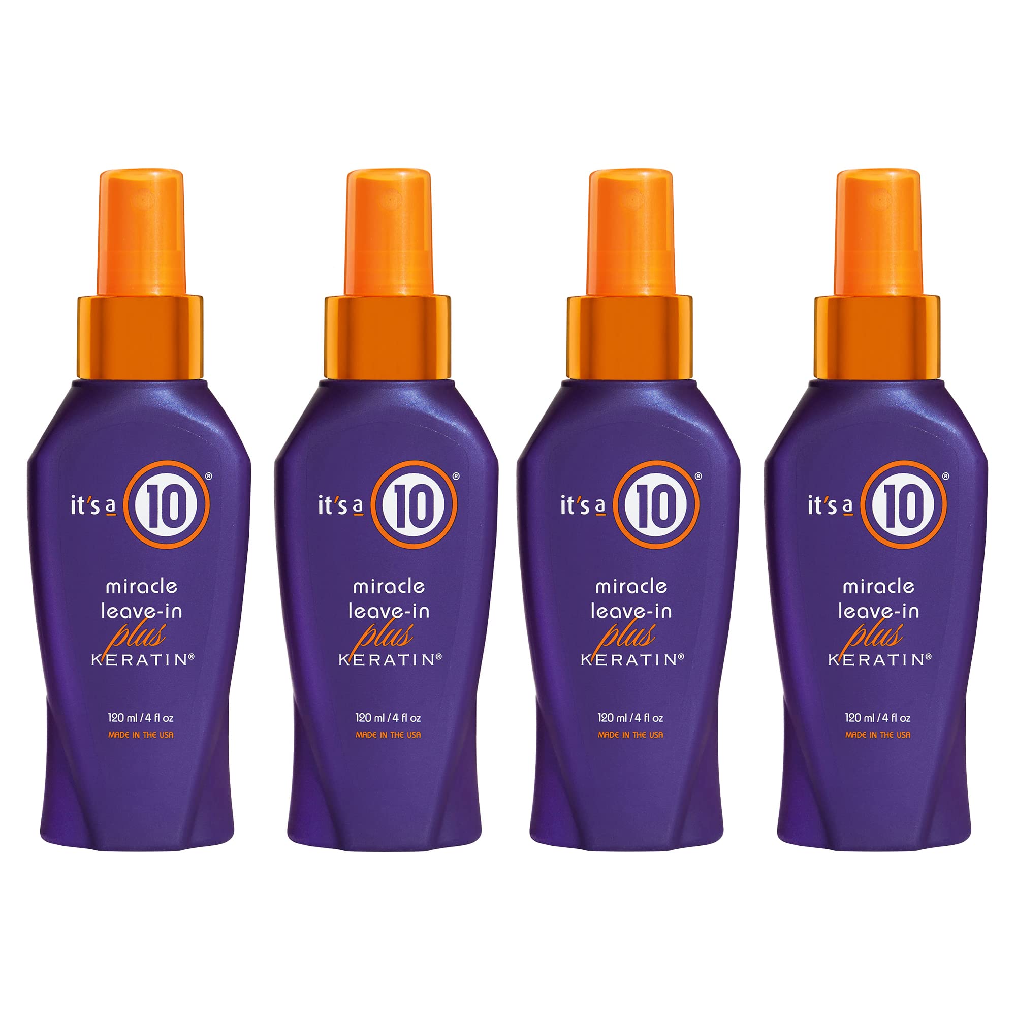 It's a 10 Haircare Miracle Leave-In Plus Keratin Spray – Pack of 4, 4 fl oz each