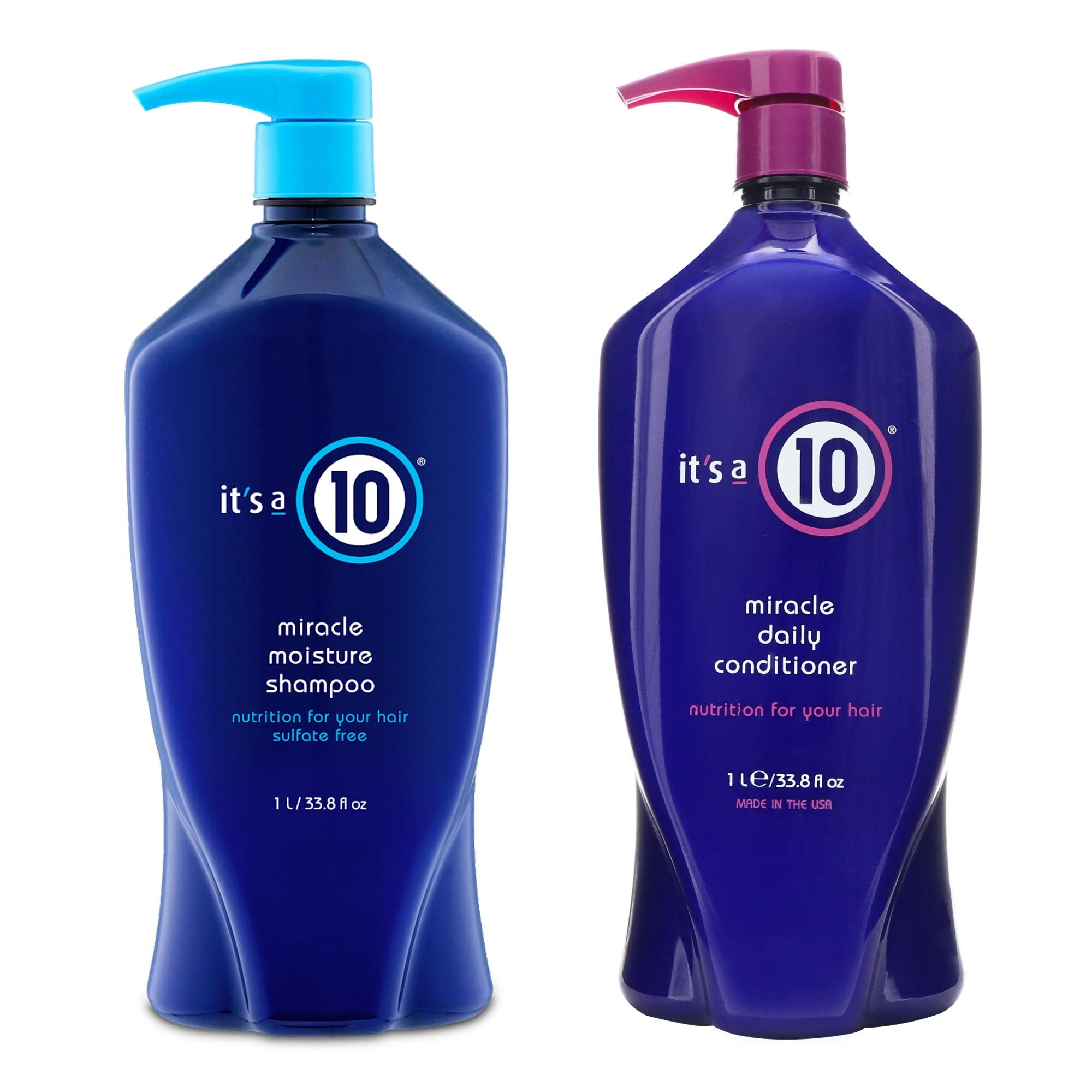 It's A 10 Miracle Moisture Shampoo 33.8 oz & Daily Conditioner 33.8 oz Duo – Hydration & Color-Safe Care