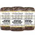 It's Pure Natural African Black Soap Bars with Coconut Oil – Pack of 3, Organic Raw Soap for Face & Body (Made in Ghana)