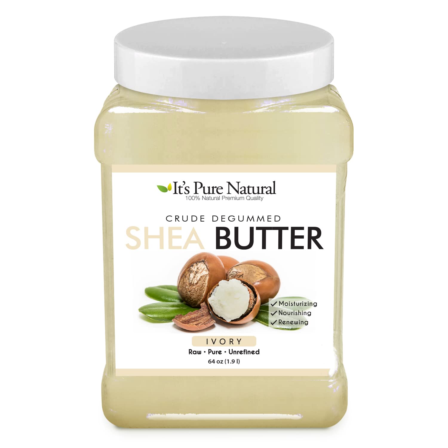 It's Pure Natural - World's First Crude Degummed African Ivory Shea Butter (64 oz) – 100% Pure & Natural Body Butter