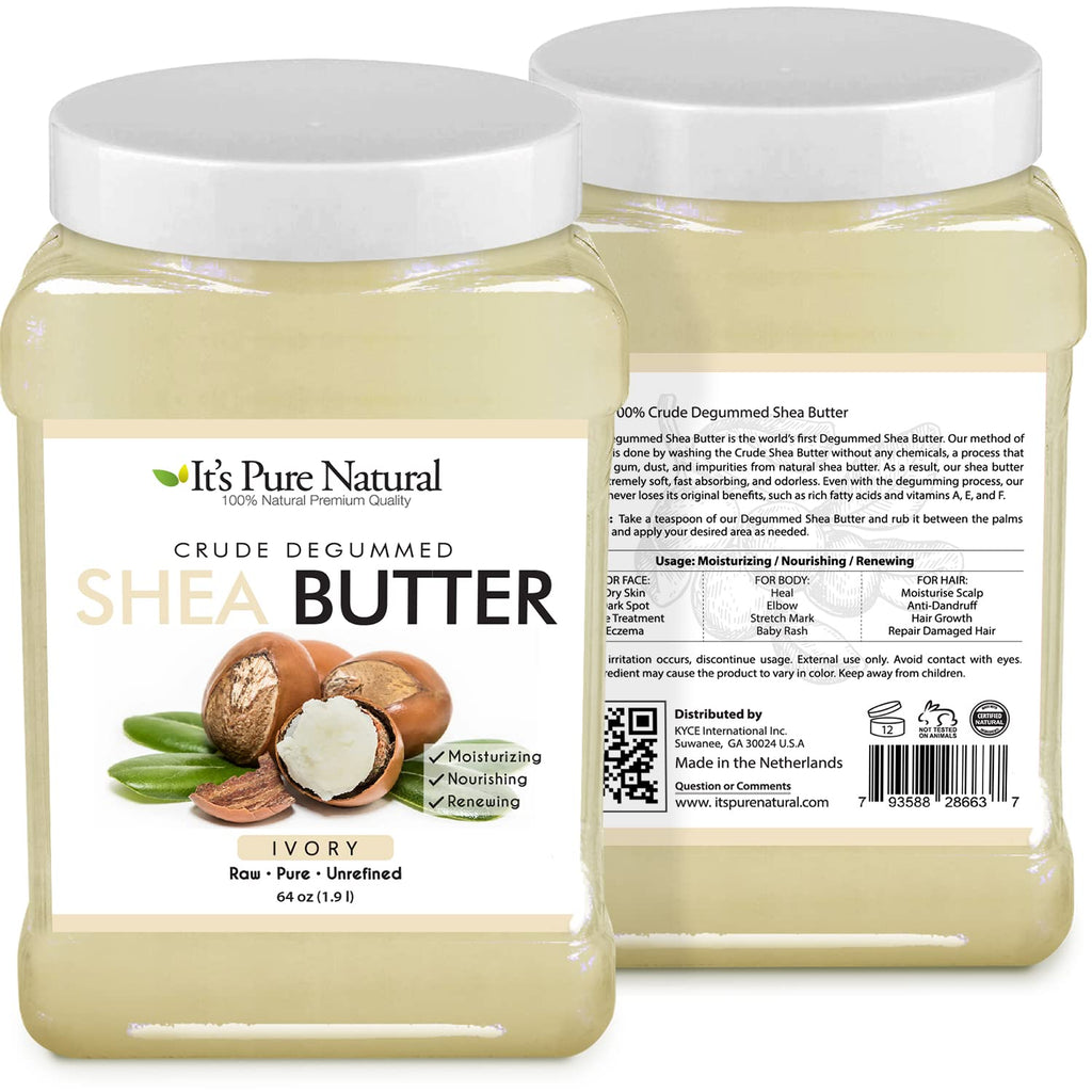 It's Pure Natural - World's First Crude Degummed African Ivory Shea Butter (64 oz) – 100% Pure & Natural Body Butter