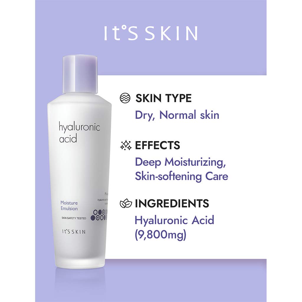 It'S SKIN Hyaluronic Acid Moisture Emulsion – Hydrating Face Moisturizer for Dewy Skin (5.07 fl oz)