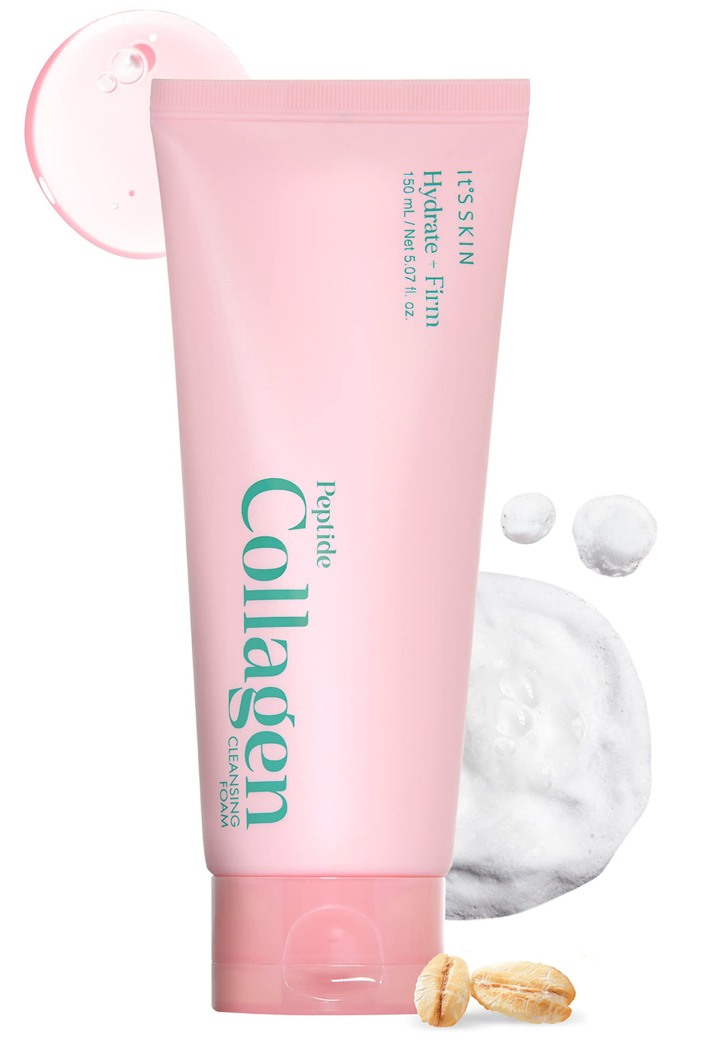 It'S SKIN Peptide Collagen Cleansing Foam – Hydrating Cleanser with Vegan Collagen & Oat Peptides