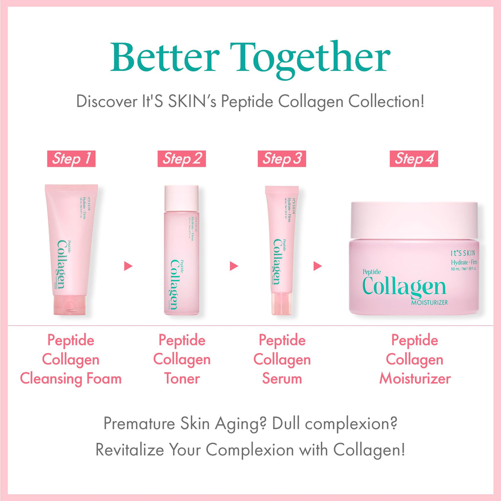It'S SKIN Peptide Collagen Cleansing Foam – Hydrating Cleanser with Vegan Collagen & Oat Peptides