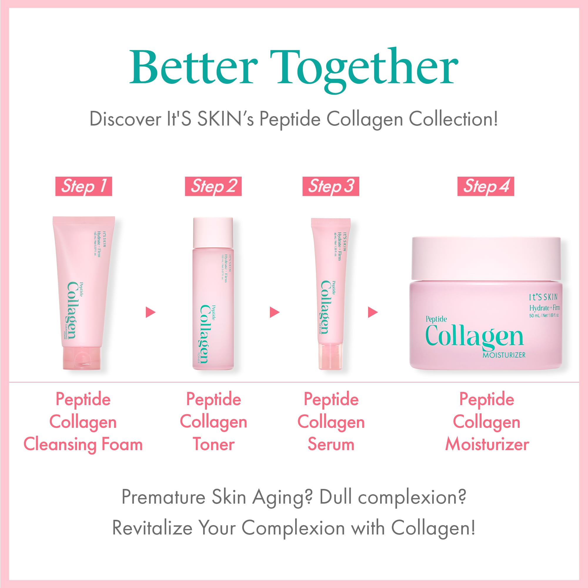 It'S SKIN Peptide Collagen Cleansing Foam – Hydrating Cleanser with Vegan Collagen & Oat Peptides