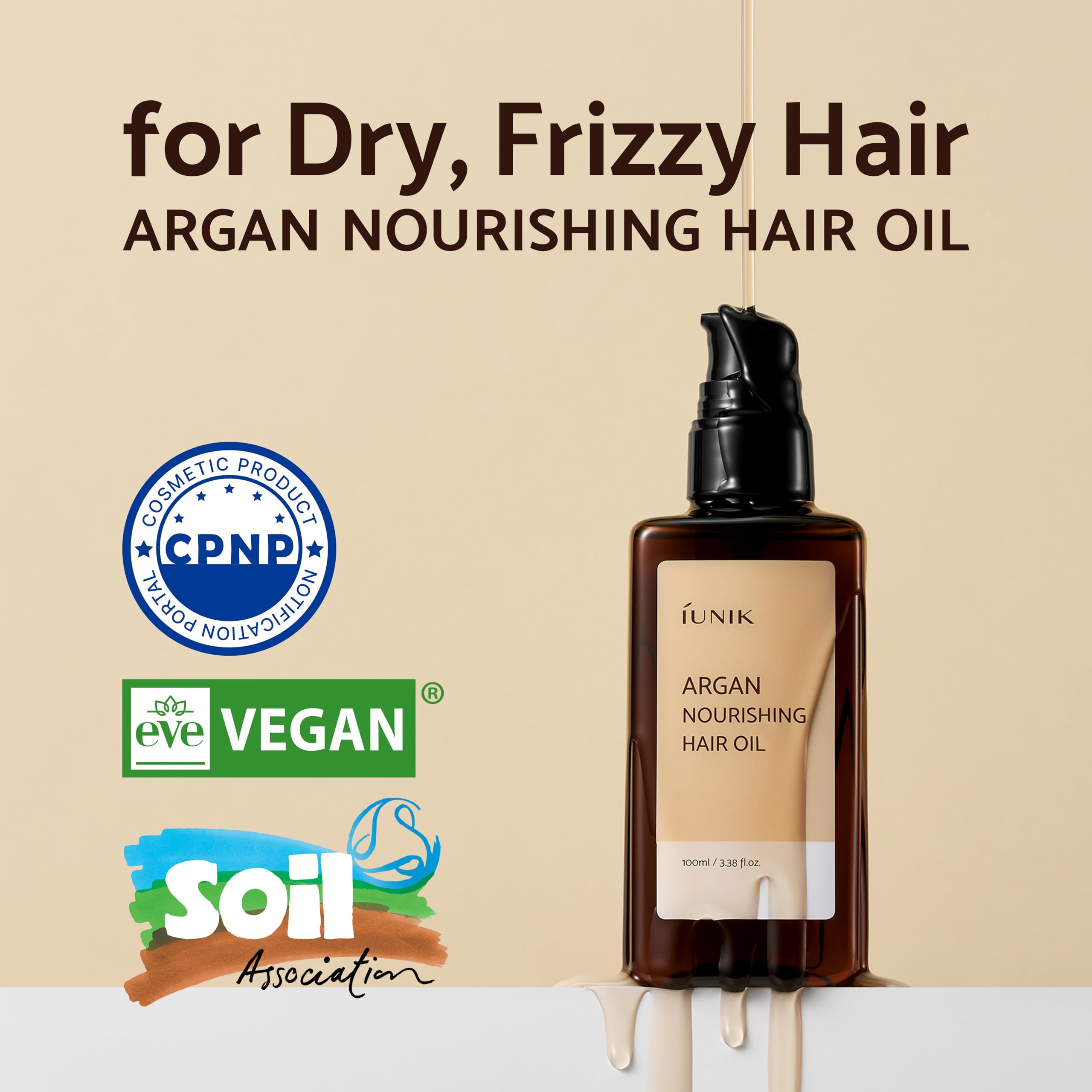 IUNIK Argan 3.9% Hair Oil Serum – Lightweight Nourishing Treatment for Dry & Damaged Hair