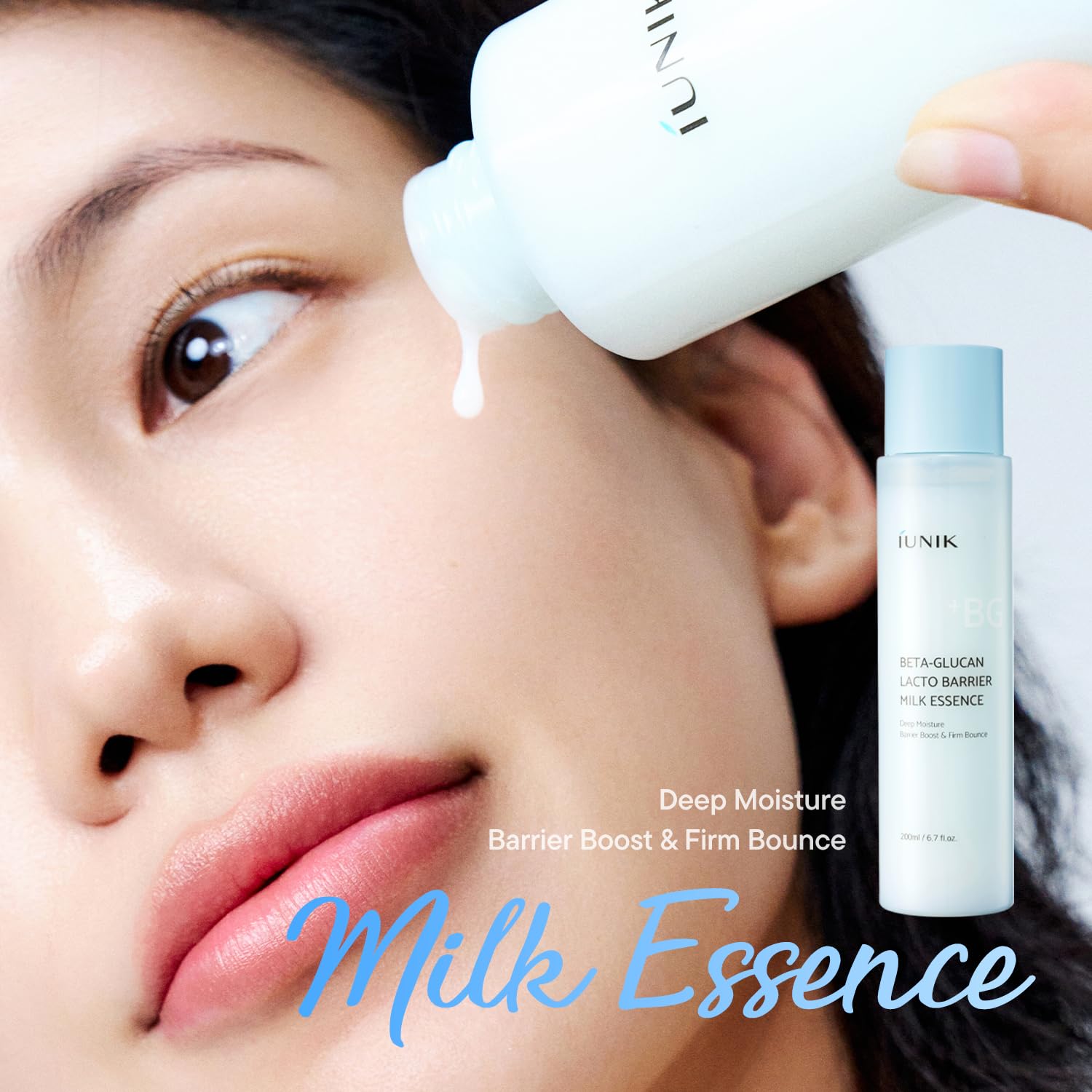 IUNIK Beta-Glucan Barrier Milk Essence | Lightweight Hydration for Sensitive Skin | 200ml