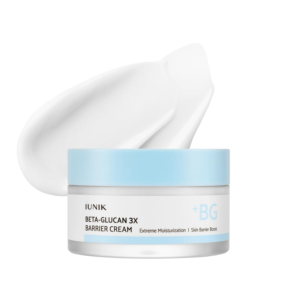 IUNIK Beta-Glucan Non-Sticky Deep Moisture Cream - 3x Barrier Day & Night Moisturizer for Sensitive Dry Skin