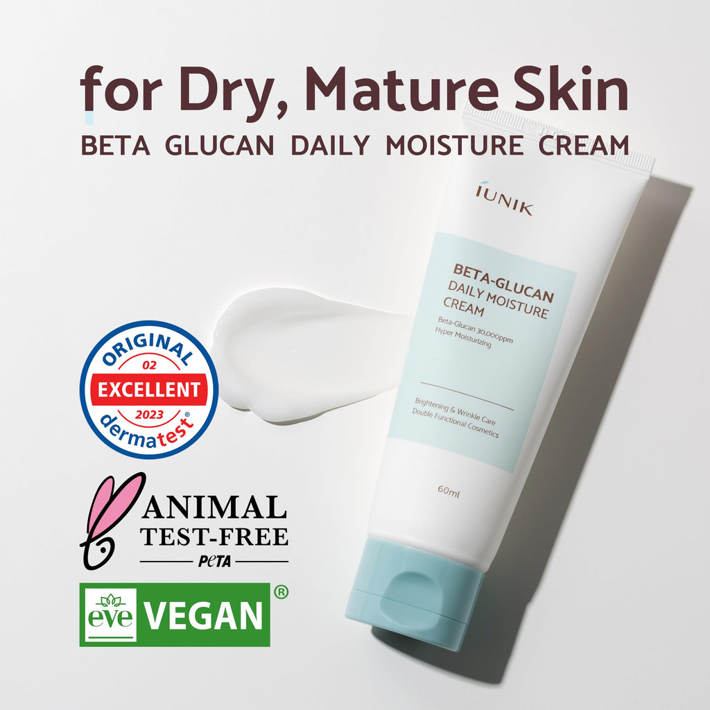 iUNIK Beta-Glucan Daily Moisture Cream | Lightweight, Non-Sticky Hydration for Dry & Sensitive Skin