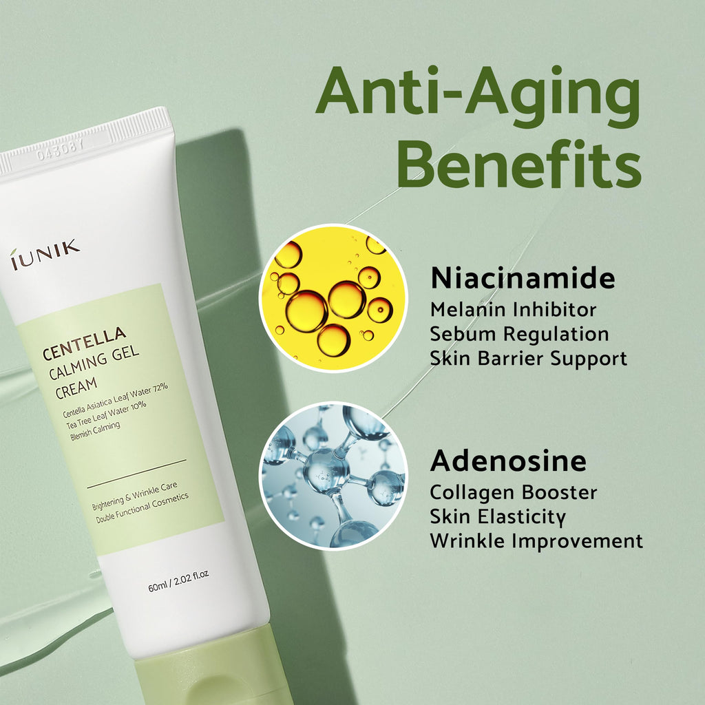 IUNIK Centella 70% Calming Gel Cream – Vegan, Non-Sticky Moisturizer for Oily & Sensitive Skin