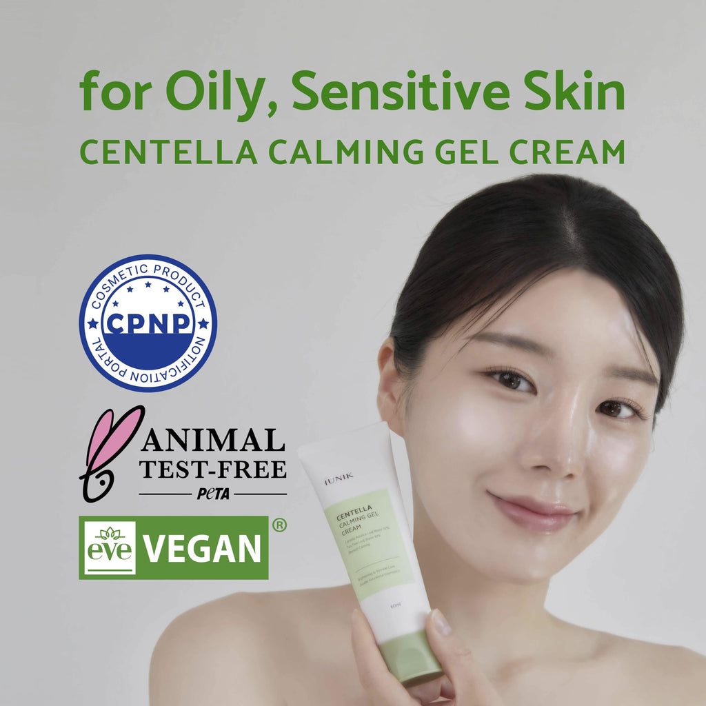 IUNIK Centella Calming Gel Cream – Vegan, Non-Sticky Moisturizer for Sensitive, Oily Skin