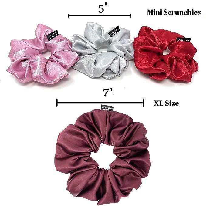 IUPTOWN CHIC Jumbo Satin Scrunchies - XL Purple, Frizz Prevention & Breakage Protection