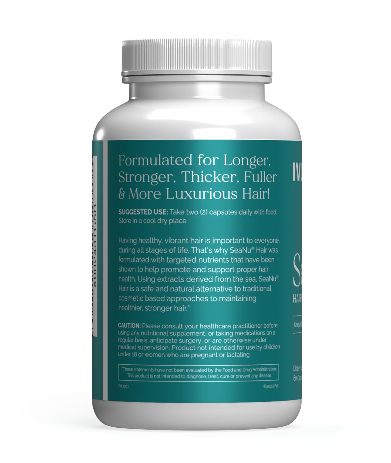 IVL SeaNu Hair Vitamins – Biotin, Zinc & Saw Palmetto for Hair Growth (1 Pack)