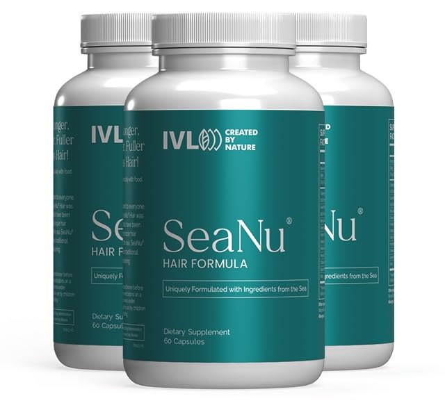 IVL SeaNu Hair Vitamins – Hair Strength, Thickness & Growth Support (3 Pack)