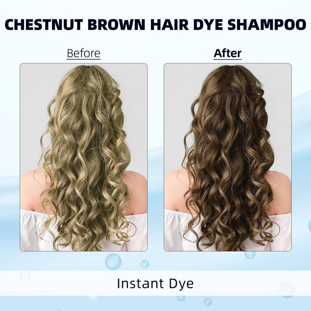 Ivnil Chestnut Brown Hair Dye Shampoo 3-in-1 – Herbal Color in Minutes (500ML)