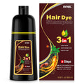 Ivnil Dark Brown Hair Dye Shampoo 3-in-1 for Gray Coverage | Quick Color for Women & Men