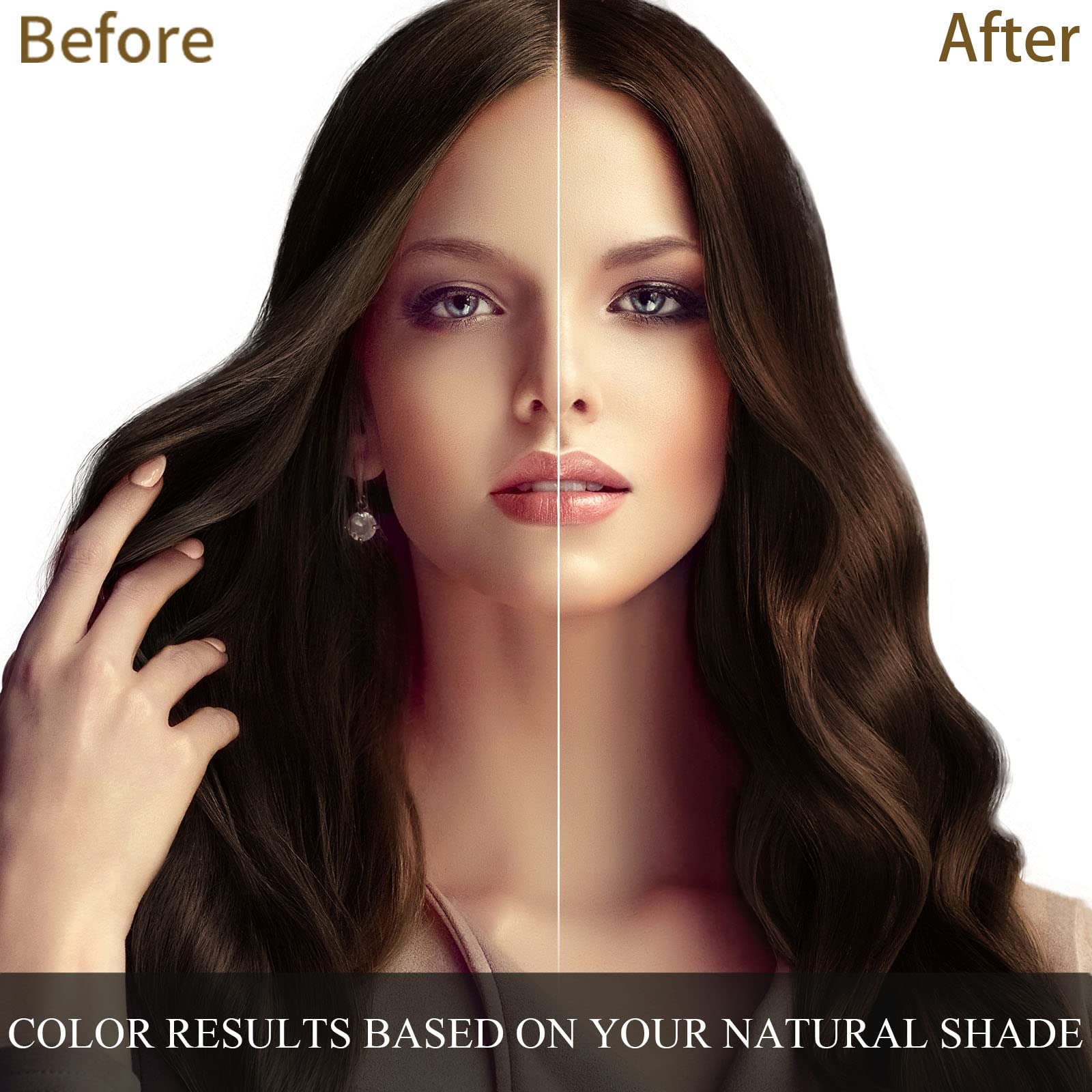 Ivnil Dark Brown Hair Dye Shampoo 3-in-1 for Gray Coverage | Quick Color for Women & Men