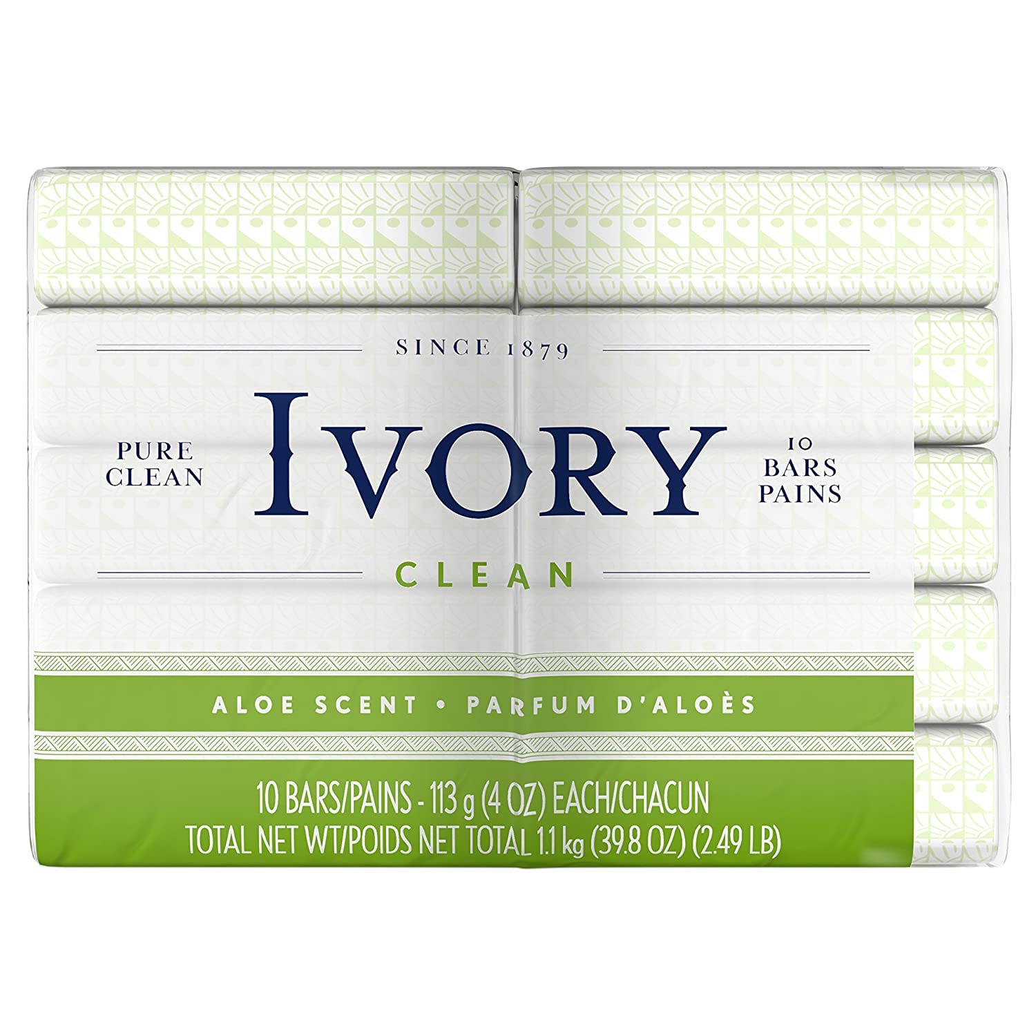 Ivory Aloe Bar Soap — Bath Size, 10 Count (Pack of 2) | Gentle, Pure Cleansing