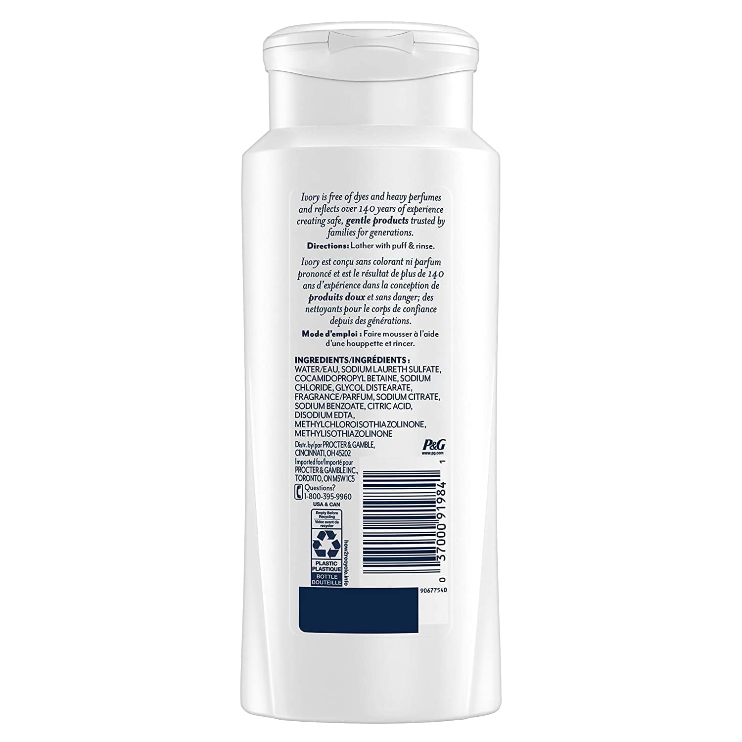 Ivory Scented Body Wash with Aloe, 21 oz (Pack of 6)