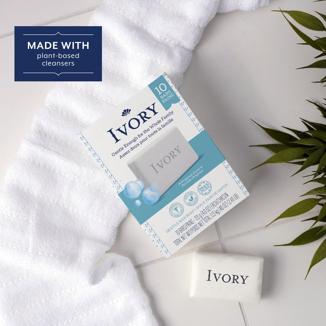 Ivory Original Bar Soap – 20 Bars (4 oz Each) | Pure, Dye-Free Clean for the Whole Family