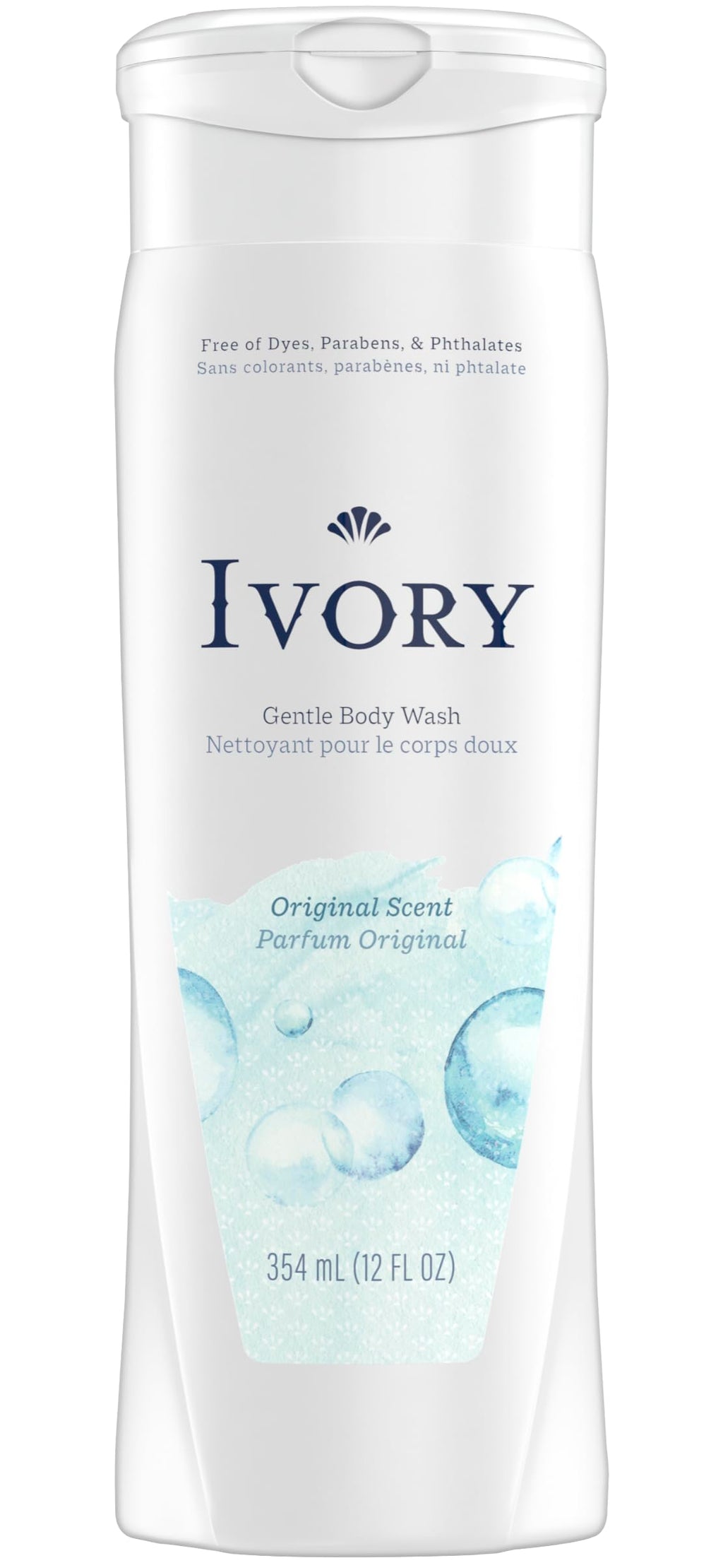 Ivory Body Wash Original – 12 oz (Pack of 3) | Dye-Free, Plant-Based Clean