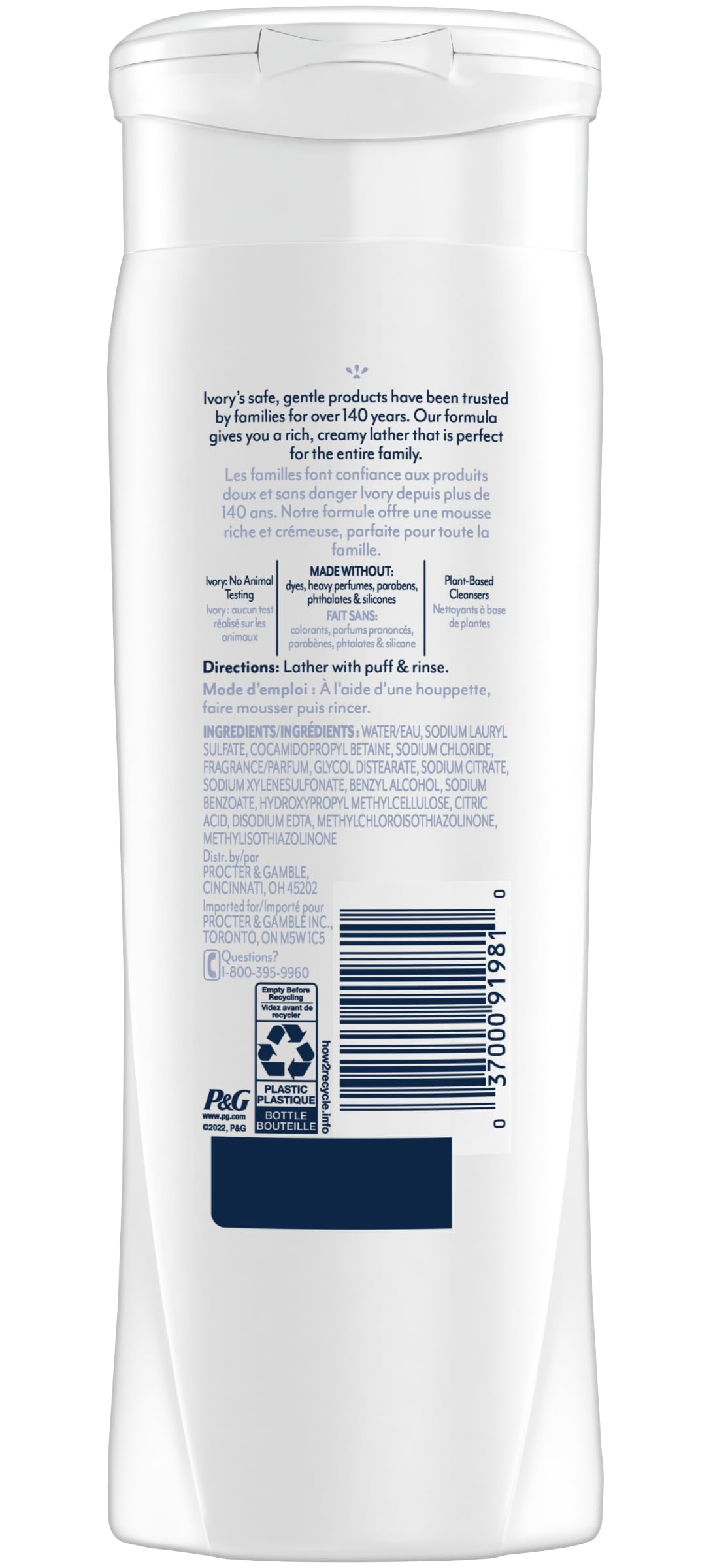 Ivory Body Wash Original – 12 oz (Pack of 3) | Dye-Free, Plant-Based Clean