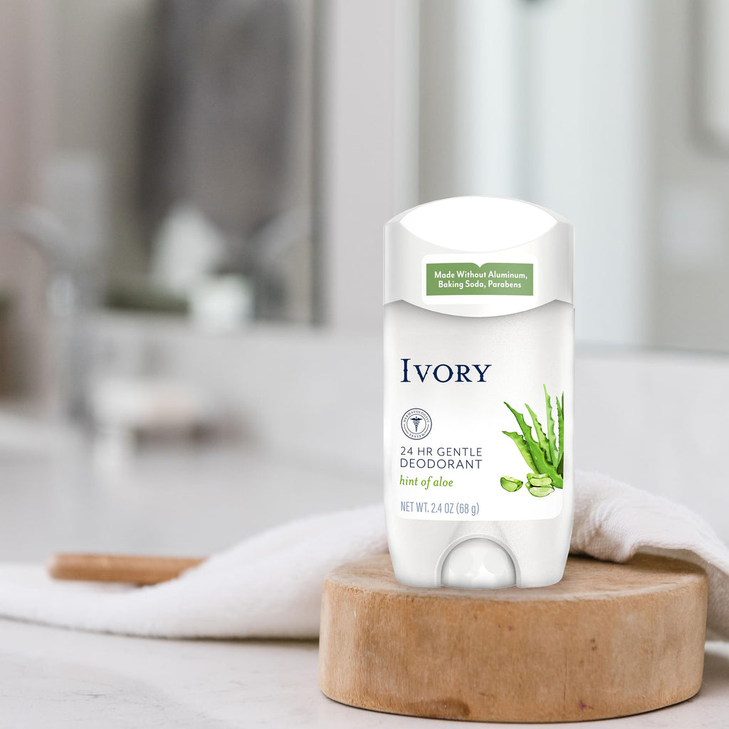 Ivory Aluminum Free Deodorant with Hint of Coconut — 24-Hour Gentle Odor Protection, 6-Pack