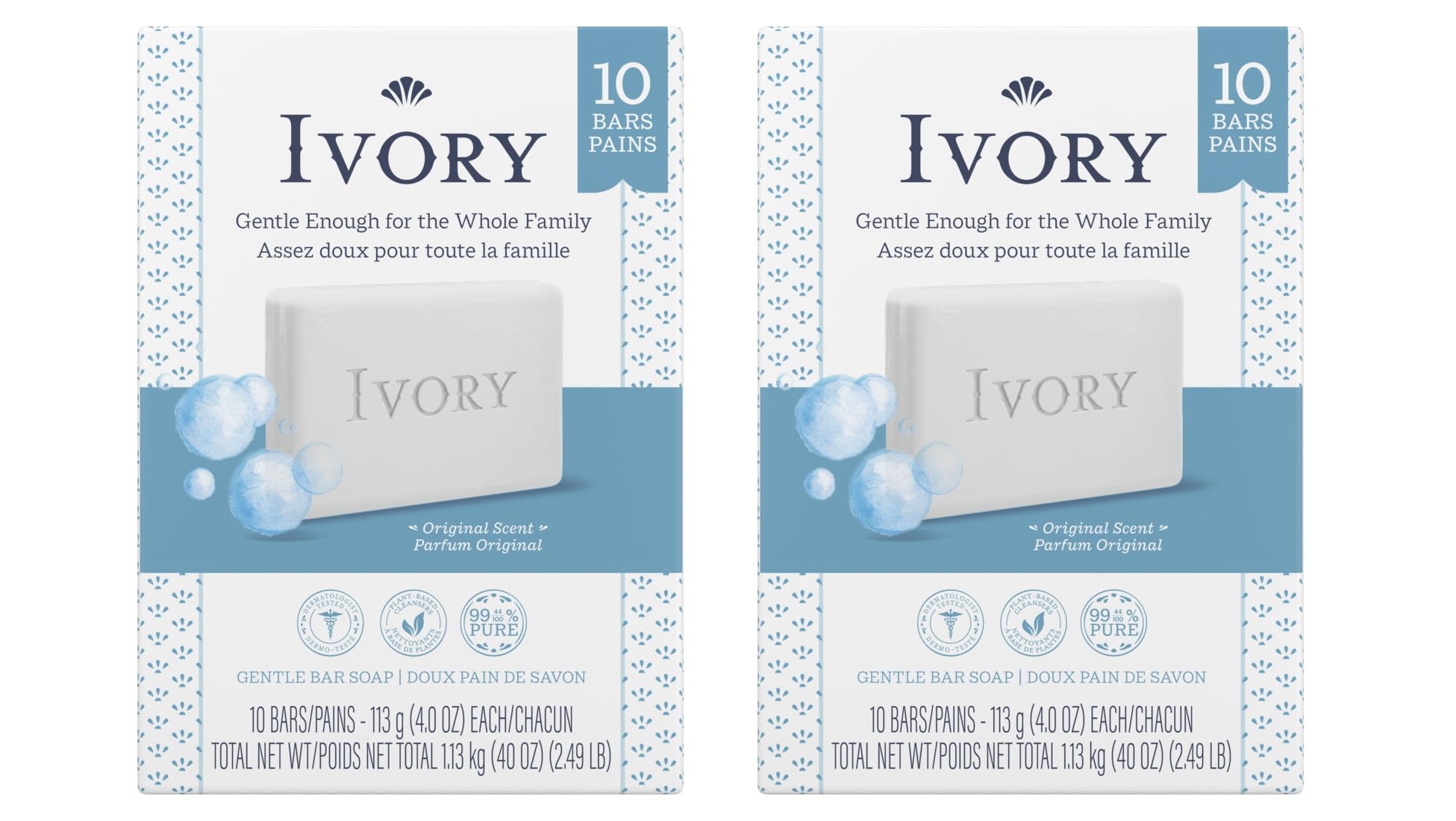 Ivory Original Bar Soap – 20 Bars (4 oz Each) | Pure, Dye-Free Clean for the Whole Family