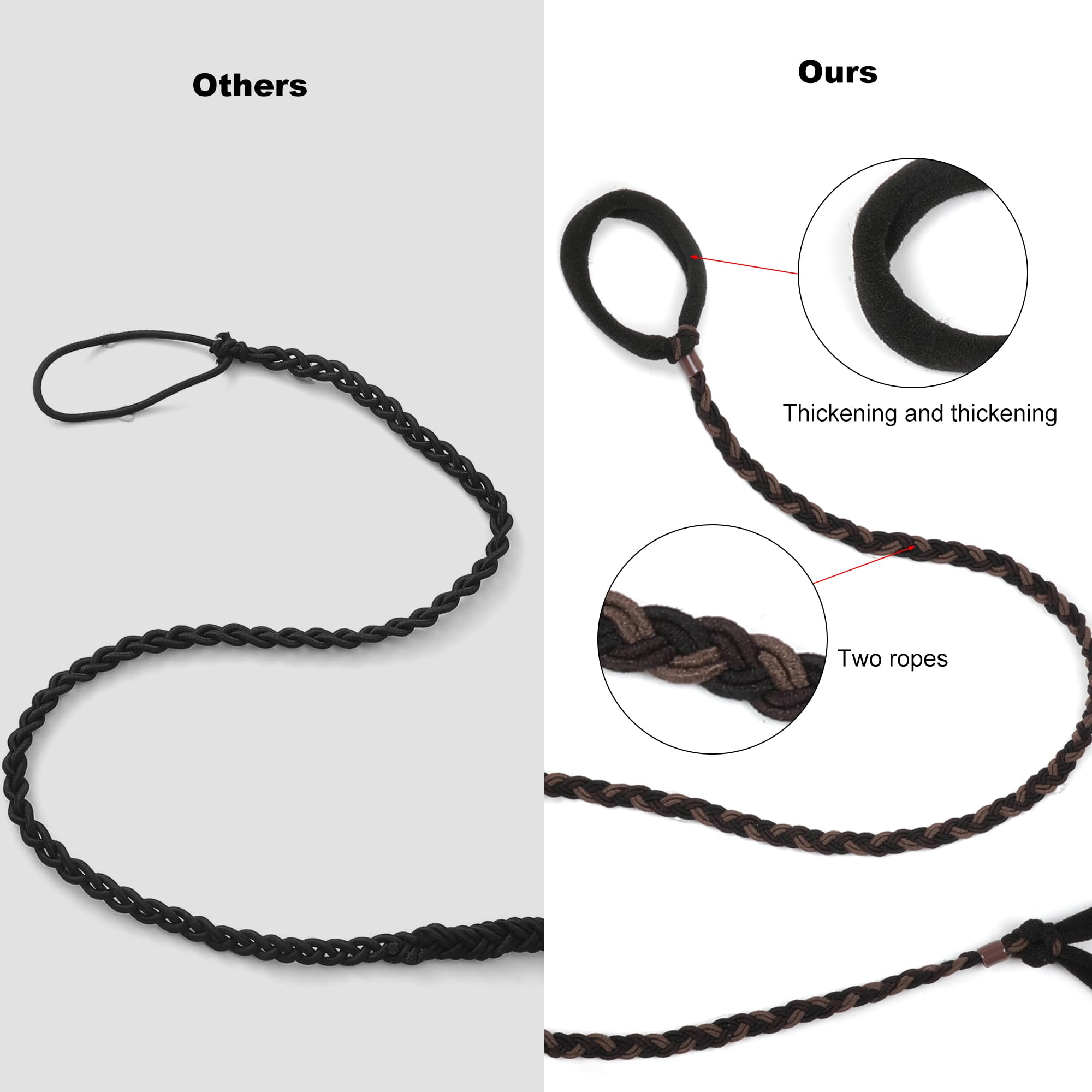 Ivyu Sport Hair Ties for Women – 4 Pack Braided Elastic Pony Tails (40 Inch)