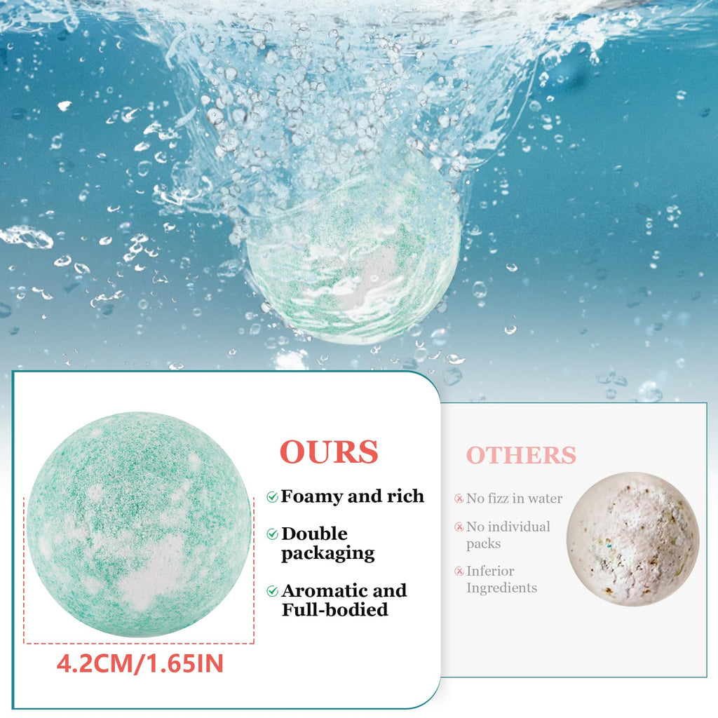 IvyWorkshop Bath Bombs Gift Set — 50 Pcs, 10 Scents, Natural Handmade Bubble Bath