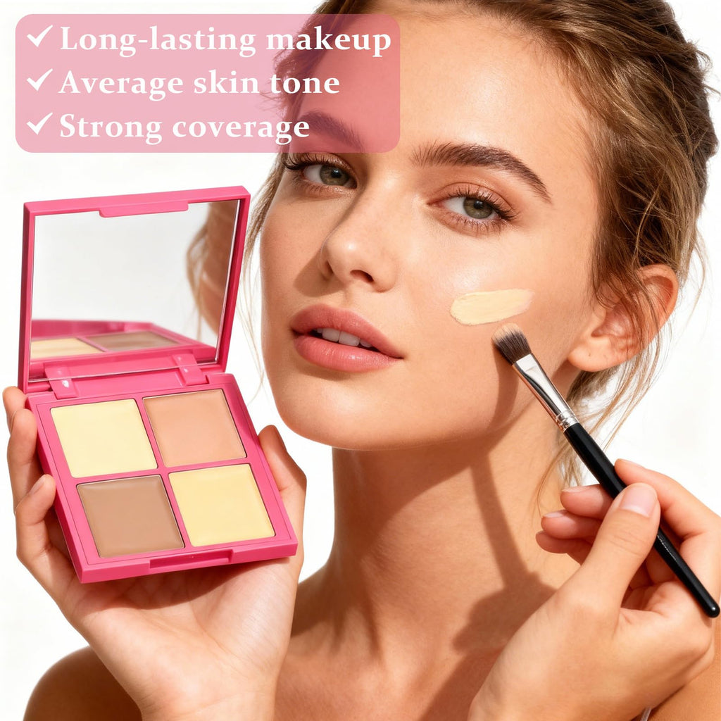 IWAWA Concealer Full Coverage Palette 01 – 4-Shade, Long-Lasting, Waterproof Concealer for Face & Body (0.28 oz)