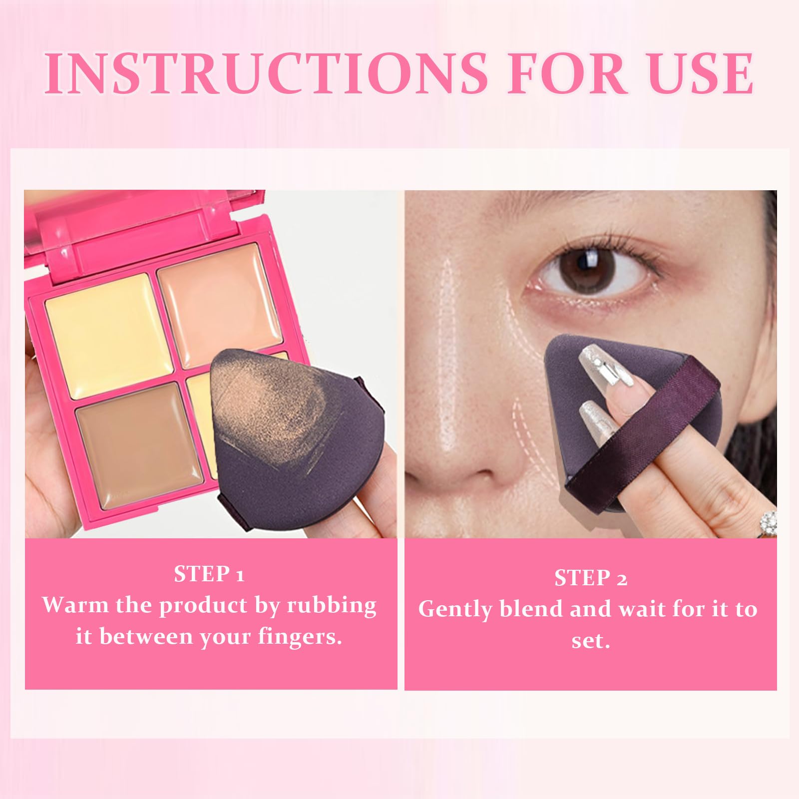 IWAWA Concealer Full Coverage Palette 01 – 4-Shade, Long-Lasting, Waterproof Concealer for Face & Body (0.28 oz)