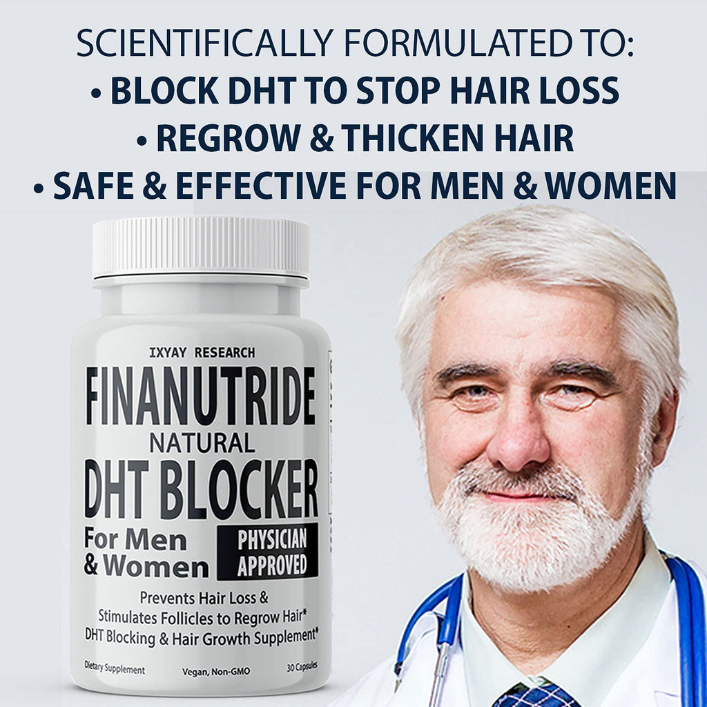 Finanutride | Natural DHT Blocker & Hair Growth Capsules | IXYAY RESEARCH