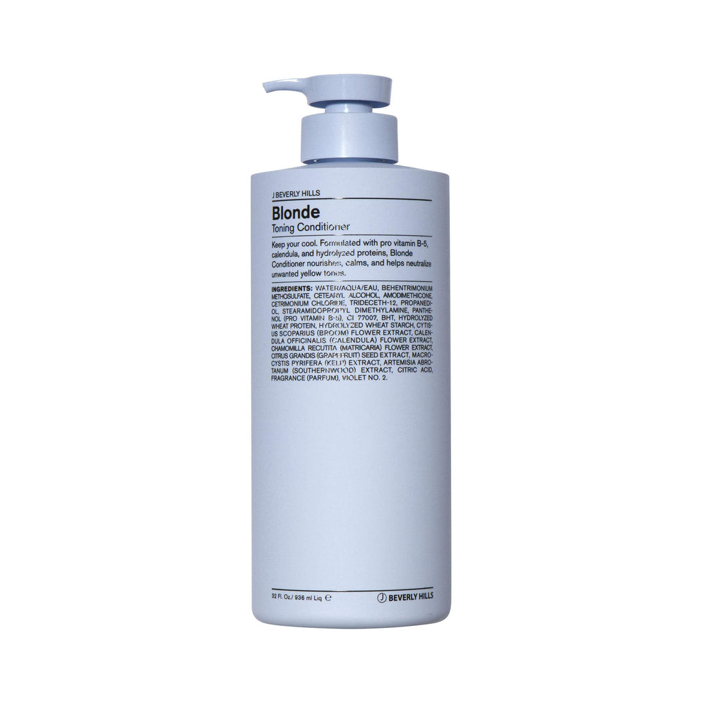J Beverly Hills Blue Blonde Toning Conditioner with Vitamin B5 – Tone Brassy Hair, 32 oz