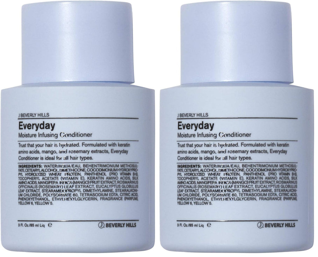 J Beverly Hills Blue Everyday Moisturizing Conditioner with Keratin – Hydration for All Hair Types (3 oz, Pack of 2)