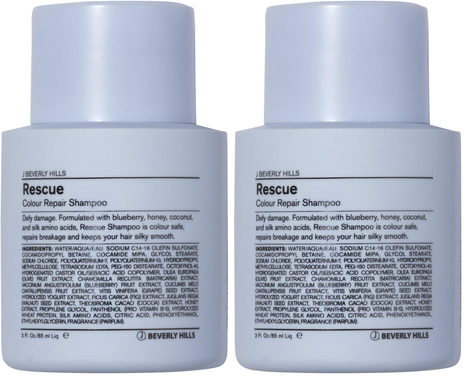 J Beverly Hills Blue Rescue Colour Repair Shampoo – 3 oz Bottle (Pack of 2)