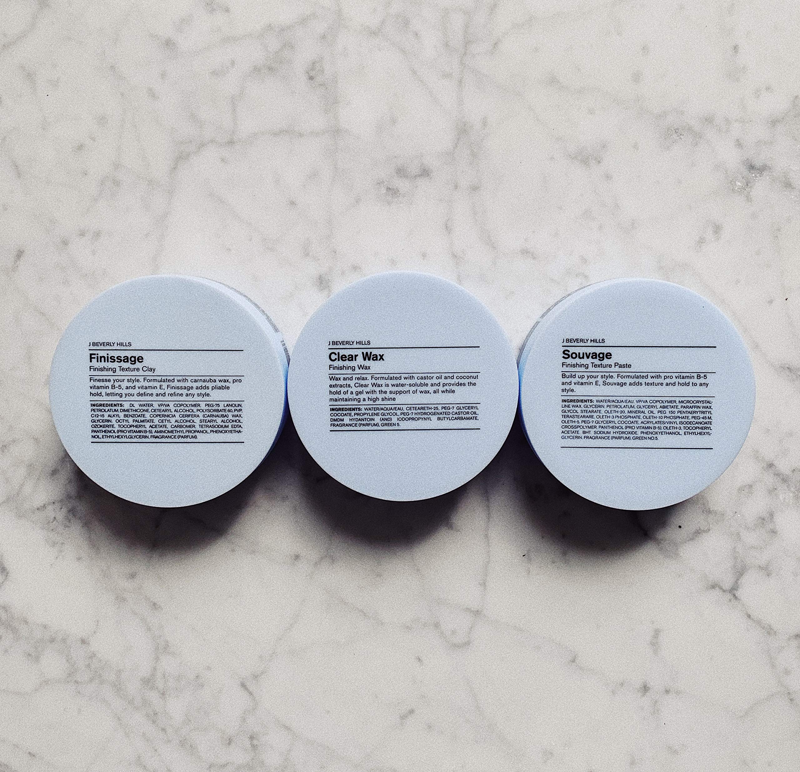 J Beverly Hills Blue Souvage Finishing Texture Paste – Flexible Hold, Pro-Vitamin B5 & Vitamin E (2.5 oz)