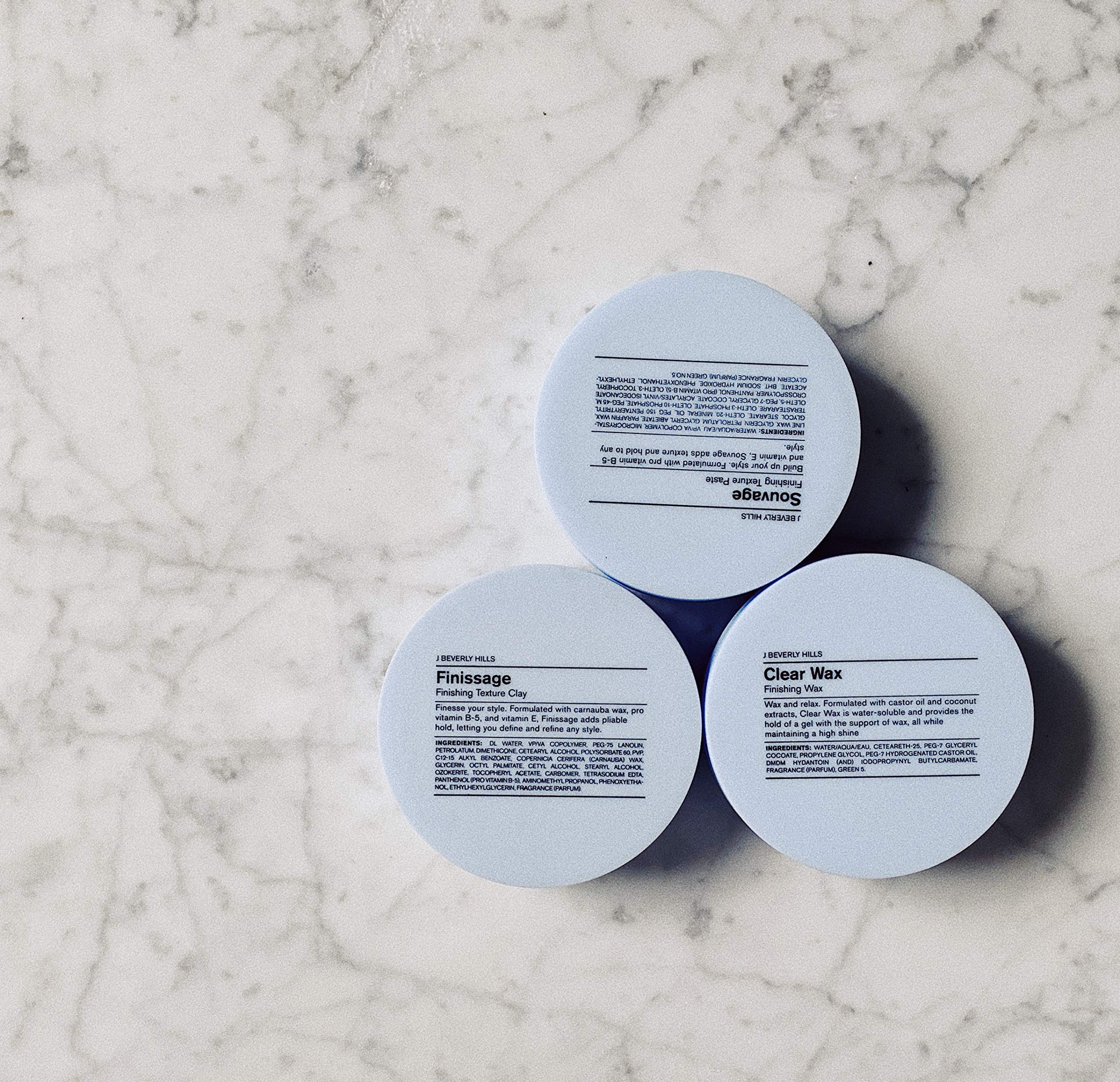 J Beverly Hills Blue Finissage Finishing Texture Cream with Vitamin E - Shine, Definition & Pliable Hold, 2.5 oz