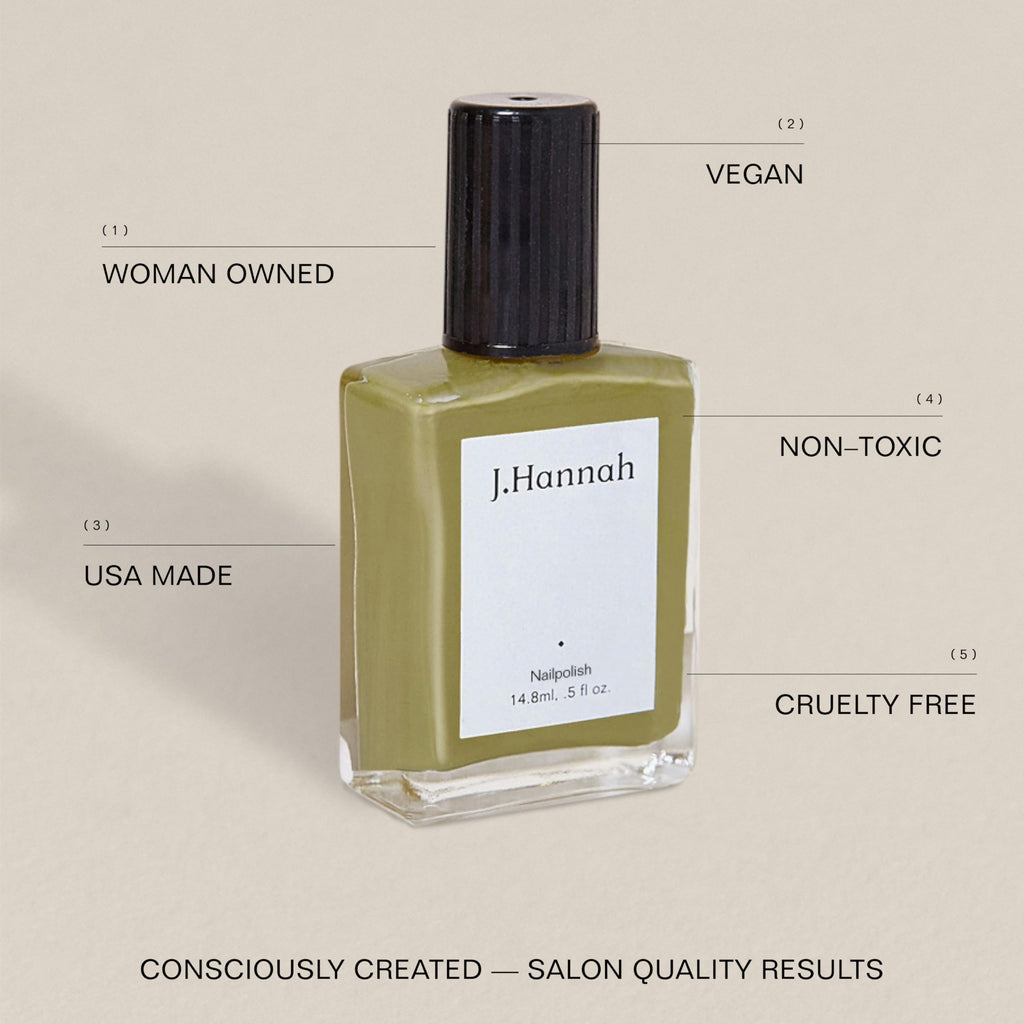 J. Hannah Nail Polish – Earthy Chartreuse Green (Eames) | Vegan, Non-Toxic, Cruelty-Free, Gluten-Free, USA Made