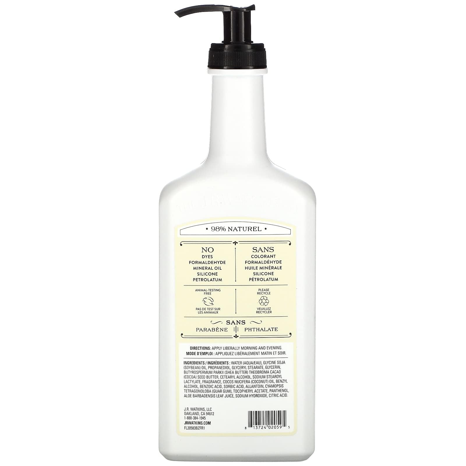 J.R. Watkins Coconut Milk and Honey Daily Moisturizing Lotion – 18 oz