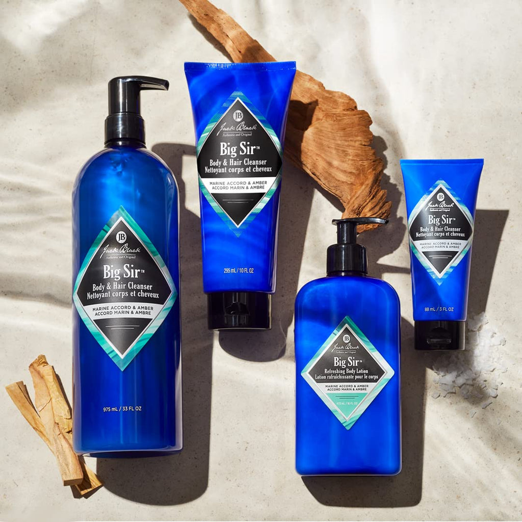 Jack Black Big Sir Body & Hair Cleanser – 33 oz, Marine Accord & Amber | Sulfate-Free