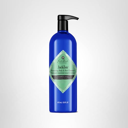 Jack Black JackZen Renewing Body & Hair Cleanser – 33 oz, Bamboo & Violet | Dual-Purpose, Sulfate-Free