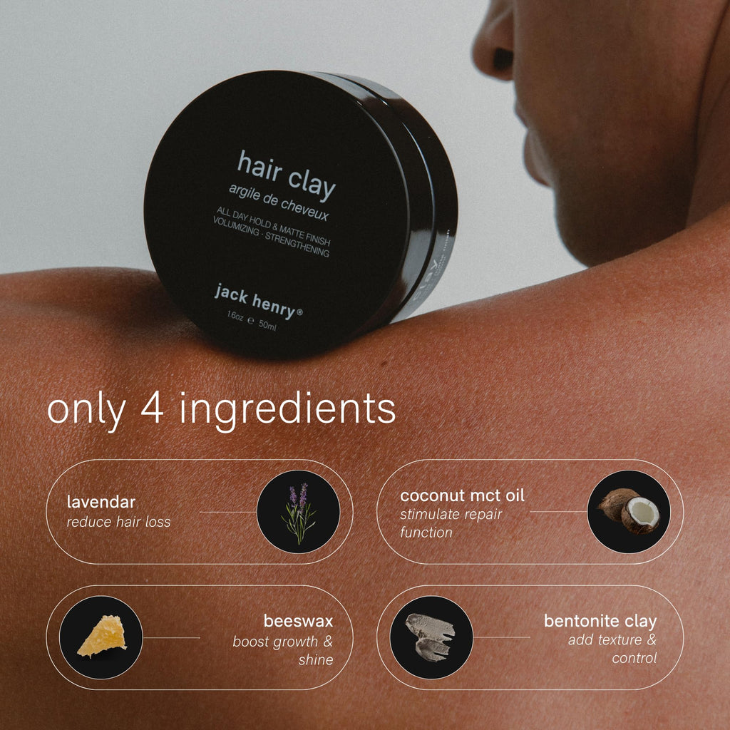 Jack Henry Premium Hair Clay for Men – Matte Finish, All-Day Hold (1.6 oz)