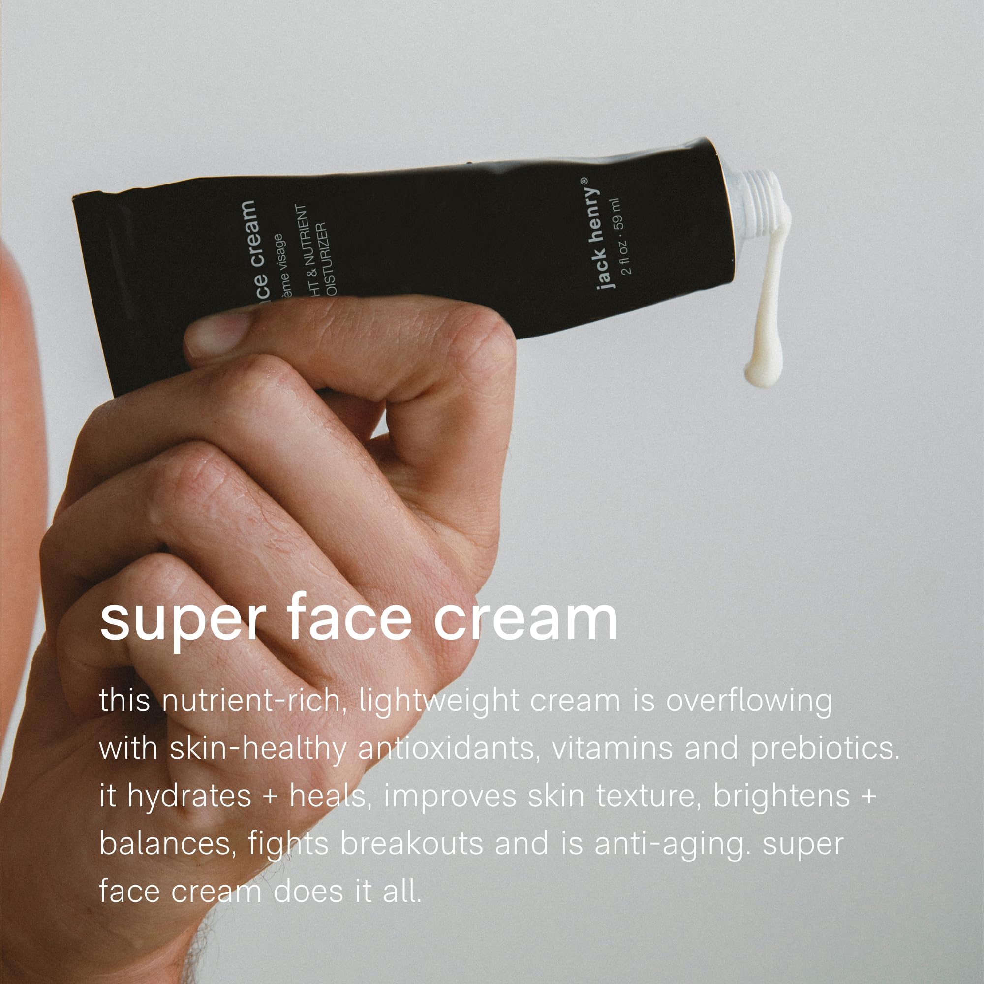 Jack Henry Super Face Cream - Lightweight Hydrating Moisturizer for All Skin Types