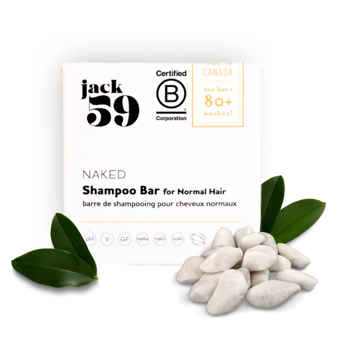 Jack59 All Natural Shampoo Bar for Normal Hair – Fragrance-Free, Unscented (3oz)